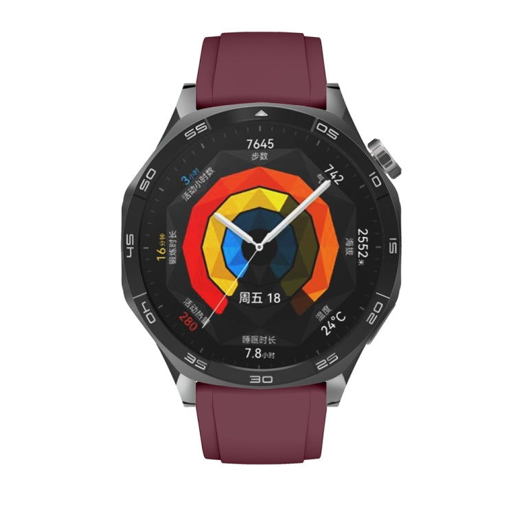 For Huawei Watch GT 5 46mm Official 22mm Silicone Watch Band(Wine Red) by bashfashion