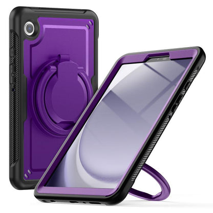 For Samsung Galaxy Tab A11 / A9 Honeycomb Hybrid Tablet Case with Handle Holder & Strap(Purple) by bashfashion
