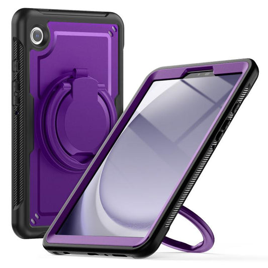 For Samsung Galaxy Tab A11 / A9 Honeycomb Hybrid Tablet Case with Handle Holder & Strap(Purple) by bashfashion