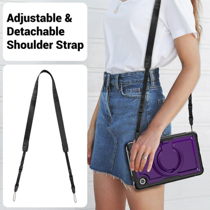 For Samsung Galaxy Tab A11 / A9 Honeycomb Hybrid Tablet Case with Handle Holder & Strap(Purple) by bashfashion