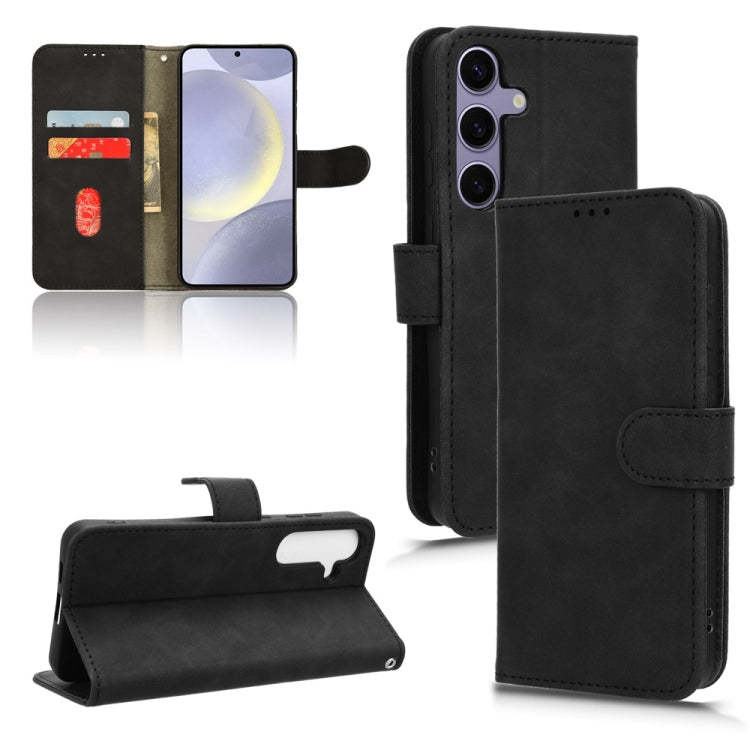 For Samsung Galaxy S24 FE 5G Skin Feel Magnetic Flip Leather Phone Case(Black) by bashfashion