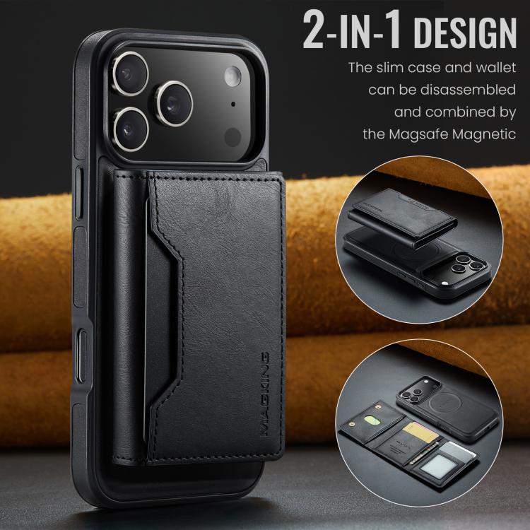 For iPhone 17 Pro Max MAGKING K2 Series MagSafe RFID Card Bag Detachable Phone Case(Black) by MAGKING