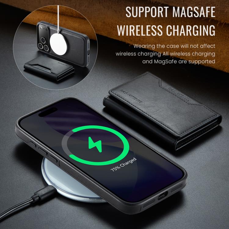 For iPhone 17 Pro Max MAGKING K2 Series MagSafe RFID Card Bag Detachable Phone Case(Black) by MAGKING