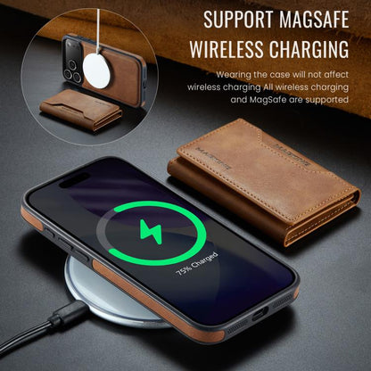 For iPhone 17 Pro Max MAGKING K2 Series MagSafe RFID Card Bag Detachable Phone Case(Brown) by MAGKING