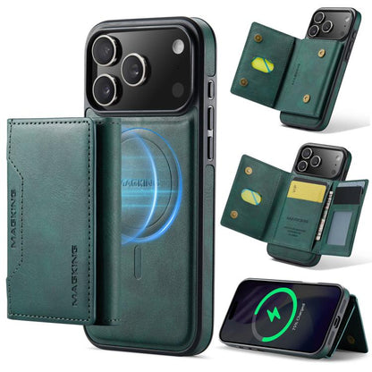 For iPhone 17 Pro Max MAGKING K2 Series MagSafe RFID Card Bag Detachable Phone Case(Green) by MAGKING