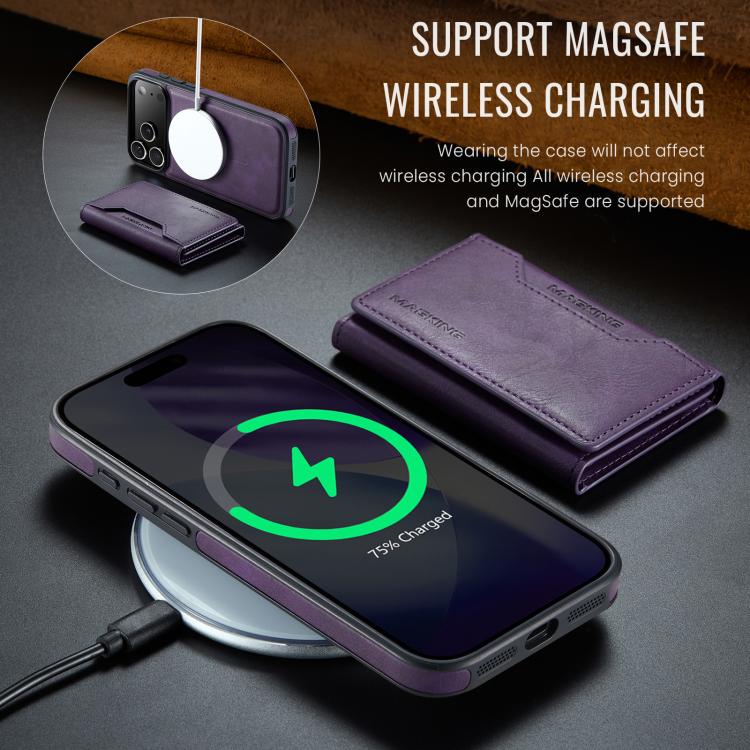 For iPhone 17 Pro Max MAGKING K2 Series MagSafe RFID Card Bag Detachable Phone Case(Purple) by MAGKING