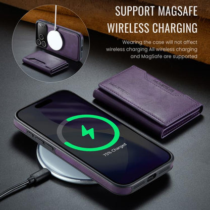 For iPhone 17 Pro Max MAGKING K2 Series MagSafe RFID Card Bag Detachable Phone Case(Purple) by MAGKING