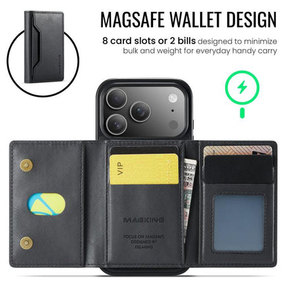 For iPhone 17 Pro MAGKING K2 Series MagSafe RFID Card Bag Detachable Phone Case(Black) by MAGKING