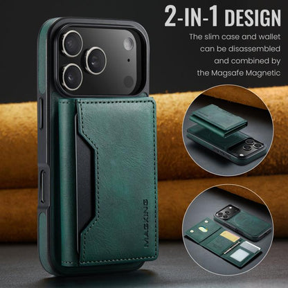 For iPhone 17 Pro MAGKING K2 Series MagSafe RFID Card Bag Detachable Phone Case(Green) by MAGKING