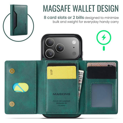 For iPhone 17 Pro MAGKING K2 Series MagSafe RFID Card Bag Detachable Phone Case(Green) by MAGKING