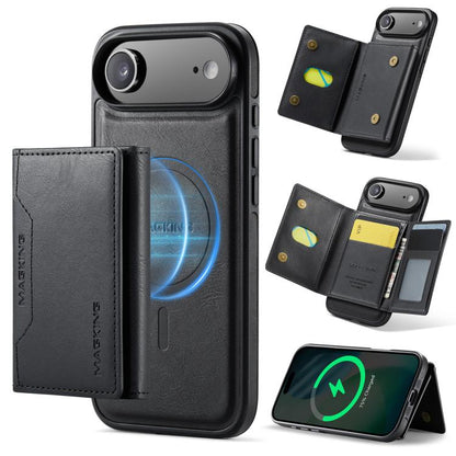 For iPhone 17 Air MAGKING K2 Series MagSafe RFID Card Bag Detachable Phone Case(Black) by MAGKING