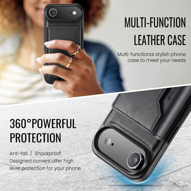 For iPhone 17 Air MAGKING K2 Series MagSafe RFID Card Bag Detachable Phone Case(Black) by MAGKING