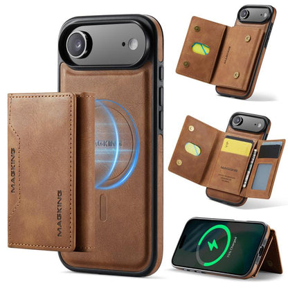 For iPhone 17 Air MAGKING K2 Series MagSafe RFID Card Bag Detachable Phone Case(Brown) by MAGKING