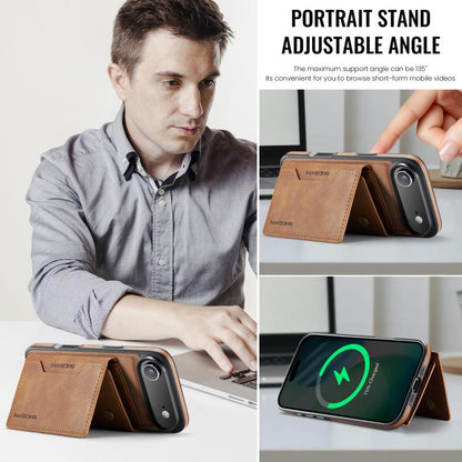 For iPhone 17 Air MAGKING K2 Series MagSafe RFID Card Bag Detachable Phone Case(Brown) by MAGKING