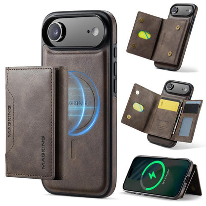 For iPhone 17 Air MAGKING K2 Series MagSafe RFID Card Bag Detachable Phone Case(Coffee) by MAGKING