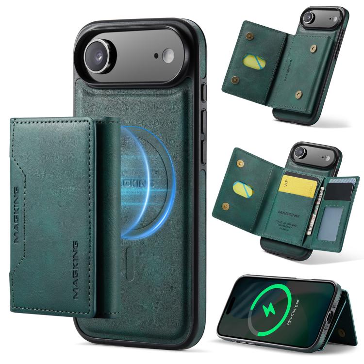 For iPhone 17 Air MAGKING K2 Series MagSafe RFID Card Bag Detachable Phone Case(Green) by MAGKING