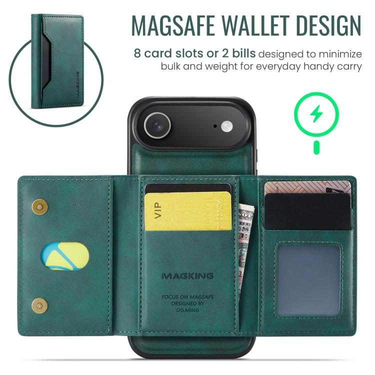 For iPhone 17 Air MAGKING K2 Series MagSafe RFID Card Bag Detachable Phone Case(Green) by MAGKING