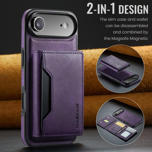 For iPhone 17 Air MAGKING K2 Series MagSafe RFID Card Bag Detachable Phone Case(Purple) by MAGKING