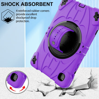 For Samsung Galaxy Tab A7 Lite Bat Hand Grip Turntable Stand Tablet Case(Purple Black) by bashfashion