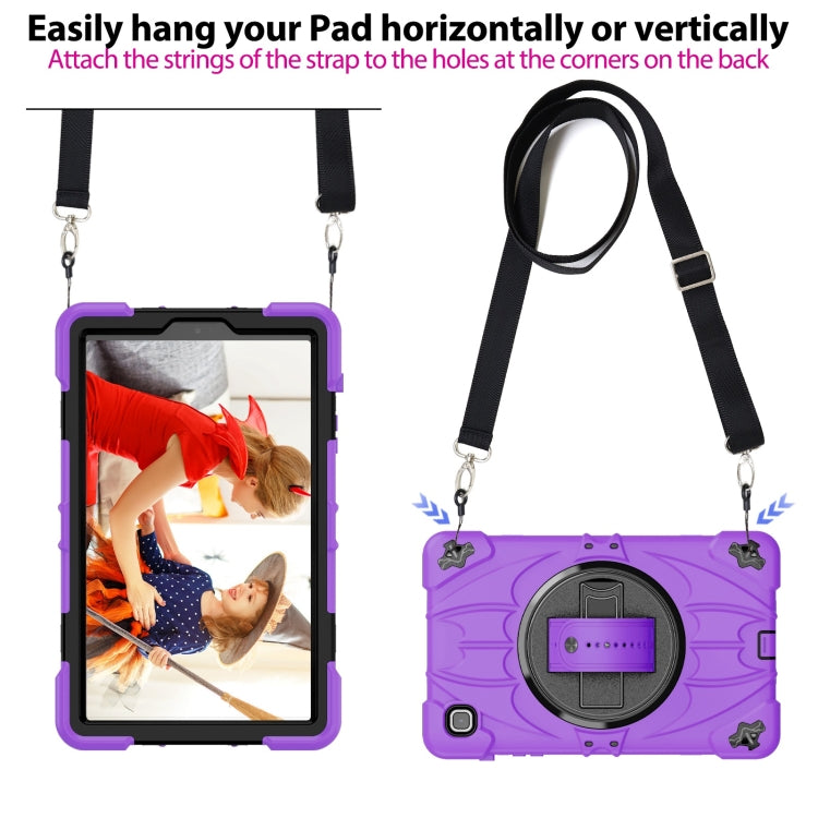 For Samsung Galaxy Tab A7 Lite Bat Hand Grip Turntable Stand Tablet Case(Purple Black) by bashfashion