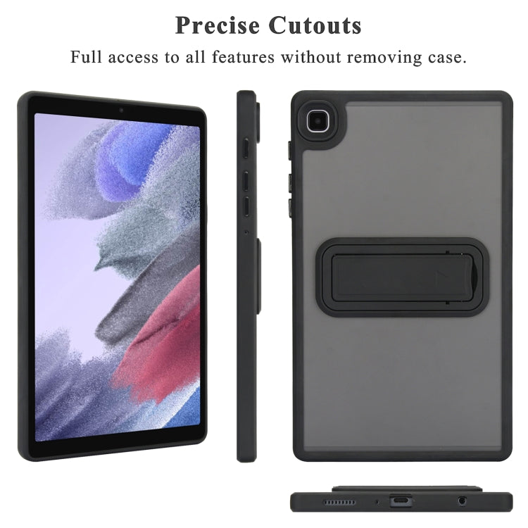 For Samsung Galaxy Tab A7 Lite Skin Feel Holder PC Hybrid TPU Tablet Case(Black) by bashfashion