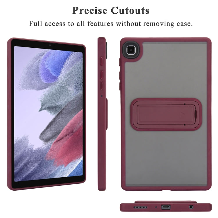 For Samsung Galaxy Tab A7 Lite Skin Feel Holder PC Hybrid TPU Tablet Case(Wine Red) by bashfashion