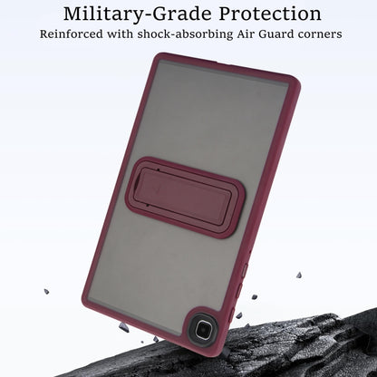 For Samsung Galaxy Tab A7 Lite Skin Feel Holder PC Hybrid TPU Tablet Case(Wine Red) by bashfashion