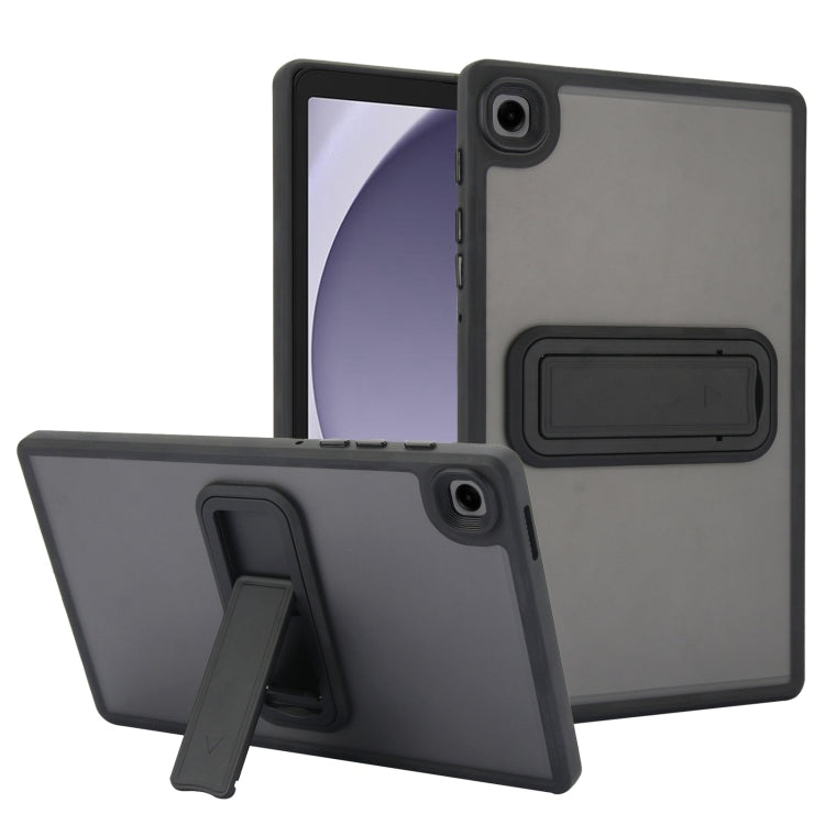 For Samsung Galaxy Tab A11 / A9 Skin Feel Holder PC Hybrid TPU Tablet Case(Black) by bashfashion