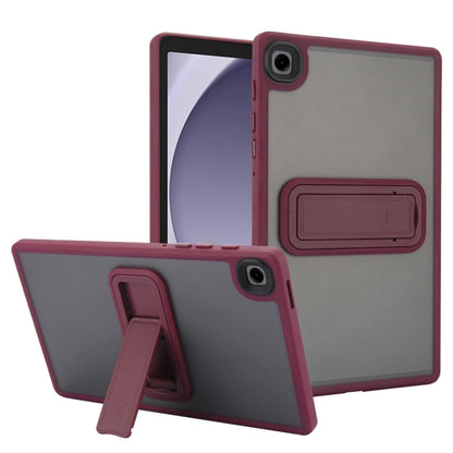 For Samsung Galaxy Tab A11 / A9 Skin Feel Holder PC Hybrid TPU Tablet Case(Wine Red) by bashfashion