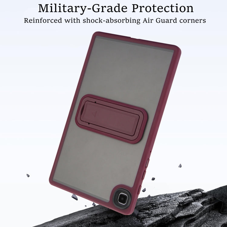 For Samsung Galaxy Tab A11 / A9 Skin Feel Holder PC Hybrid TPU Tablet Case(Wine Red) by bashfashion