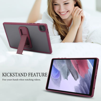 For Samsung Galaxy Tab A11 / A9 Skin Feel Holder PC Hybrid TPU Tablet Case(Wine Red) by bashfashion