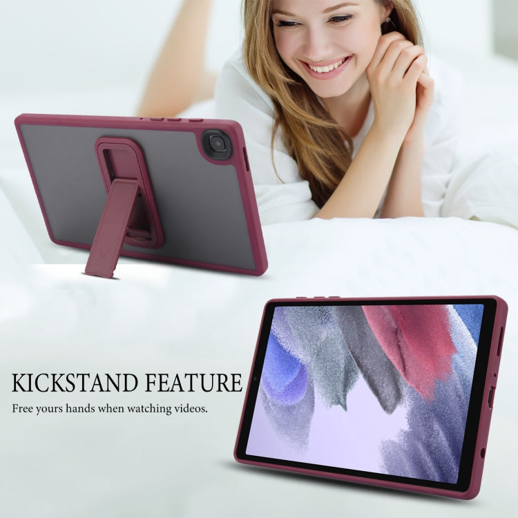 For Samsung Galaxy Tab A11+ / A9+ Skin Feel Holder PC Hybrid TPU Tablet Case(Wine Red) by bashfashion