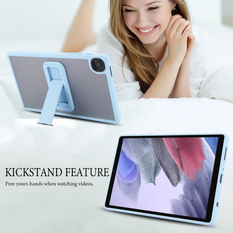 For Samsung Galaxy Tab A11+ / A9+ Skin Feel Holder PC Hybrid TPU Tablet Case(Light Blue) by bashfashion