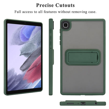 For Samsung Galaxy Tab A11+ / A9+ Skin Feel Holder PC Hybrid TPU Tablet Case(Dark Green) by bashfashion