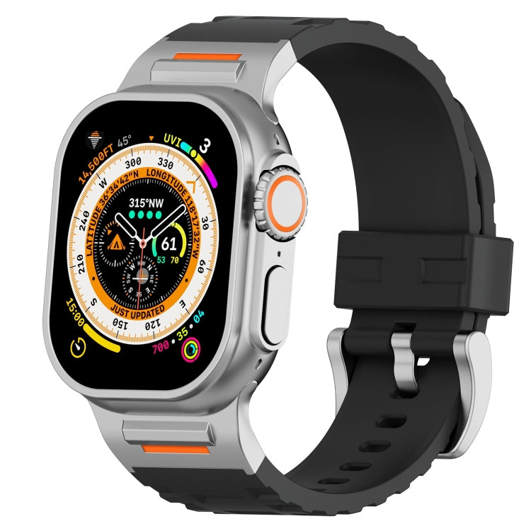For Apple Watch 46mm / 49mm / 45mm / 44mm Trailblazer Silicone Watch Band(Black) by bashfashion
