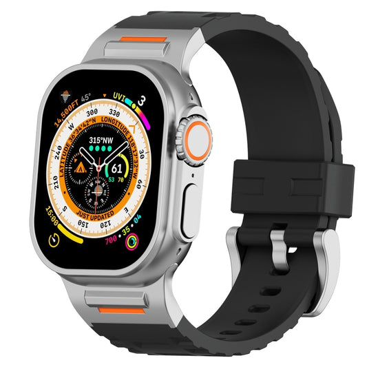 For Apple Watch 46mm / 49mm / 45mm / 44mm Trailblazer Silicone Watch Band(Black) by bashfashion