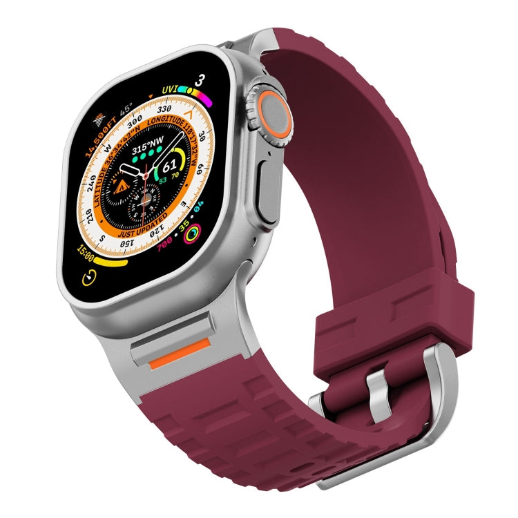 For Apple Watch 46mm / 49mm / 45mm / 44mm Trailblazer Silicone Watch Band(Wine Red) by bashfashion