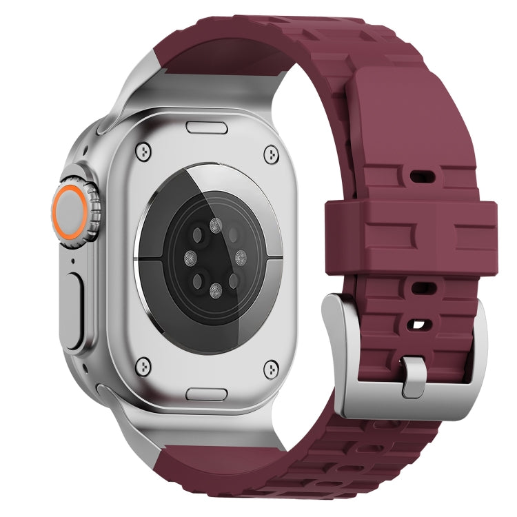 For Apple Watch 46mm / 49mm / 45mm / 44mm Trailblazer Silicone Watch Band(Wine Red) by bashfashion