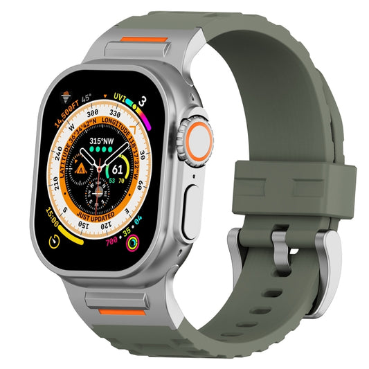 For Apple Watch 46mm / 49mm / 45mm / 44mm Trailblazer Silicone Watch Band(Forest Green) by bashfashion