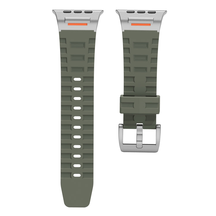 For Apple Watch 46mm / 49mm / 45mm / 44mm Trailblazer Silicone Watch Band(Forest Green) by bashfashion