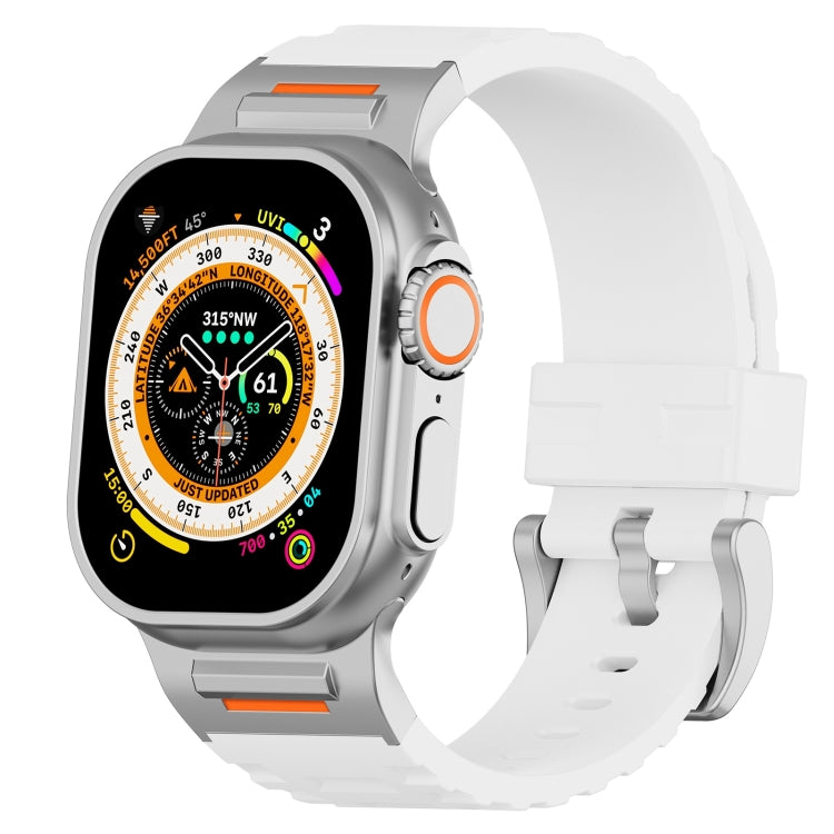 For Apple Watch 46mm / 49mm / 45mm / 44mm Trailblazer Silicone Watch Band(White) by bashfashion