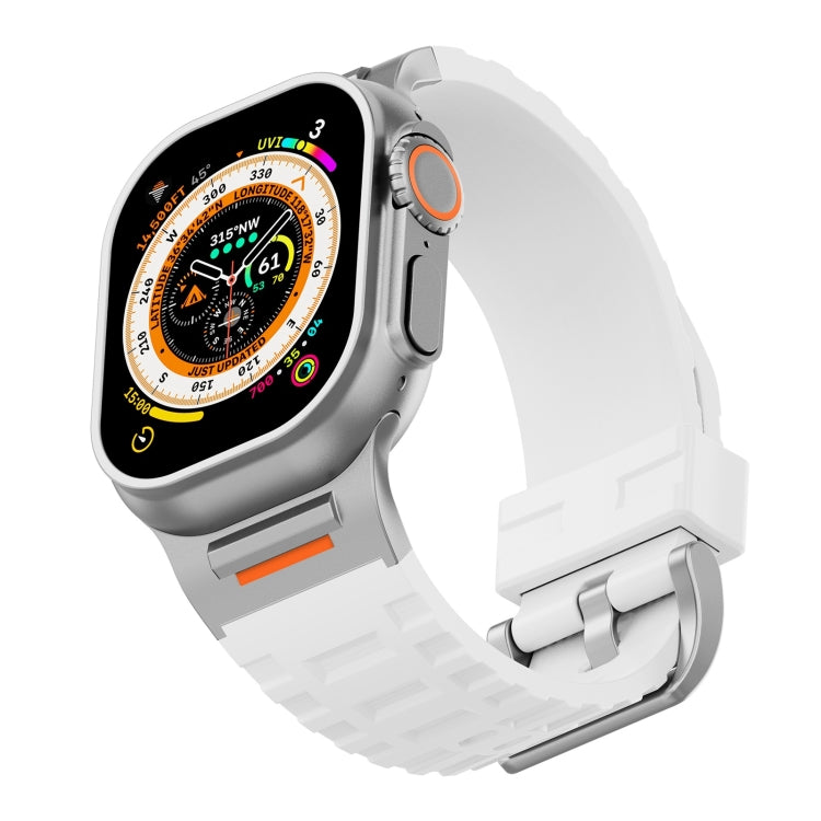 For Apple Watch 46mm / 49mm / 45mm / 44mm Trailblazer Silicone Watch Band(White) by bashfashion