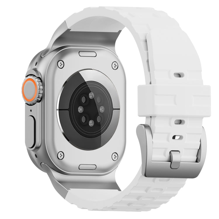 For Apple Watch 46mm / 49mm / 45mm / 44mm Trailblazer Silicone Watch Band(White) by bashfashion