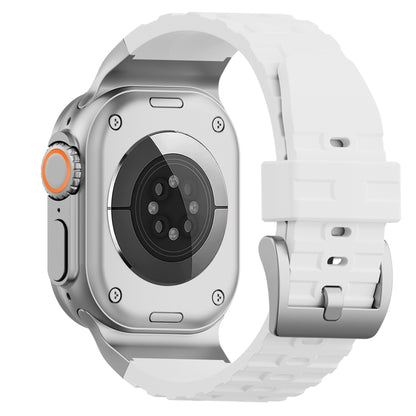 For Apple Watch 46mm / 49mm / 45mm / 44mm Trailblazer Silicone Watch Band(White) by bashfashion