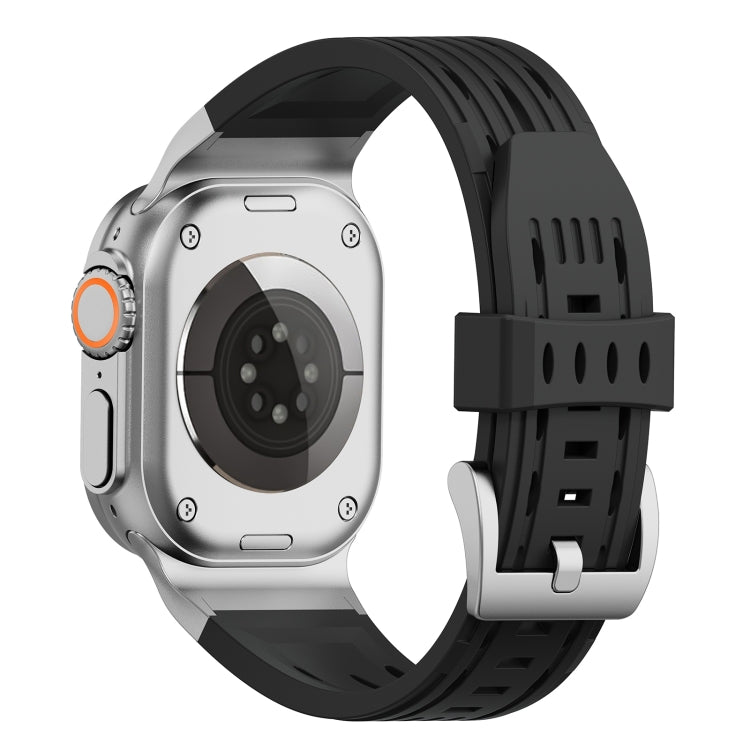 For Apple Watch 46mm / 49mm / 45mm / 44mm Trailblazer Oval Holes Silicone Watch Band(Black) by bashfashion