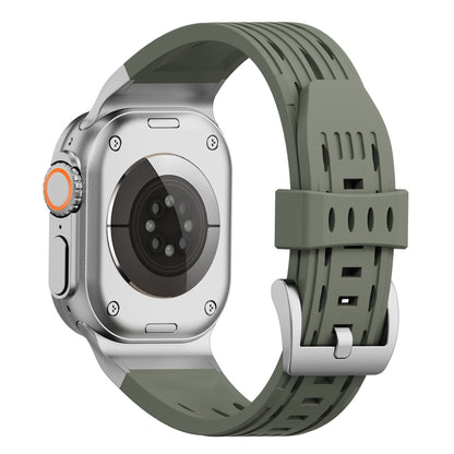 For Apple Watch 46mm / 49mm / 45mm / 44mm Trailblazer Oval Holes Silicone Watch Band(Forest Green) by bashfashion