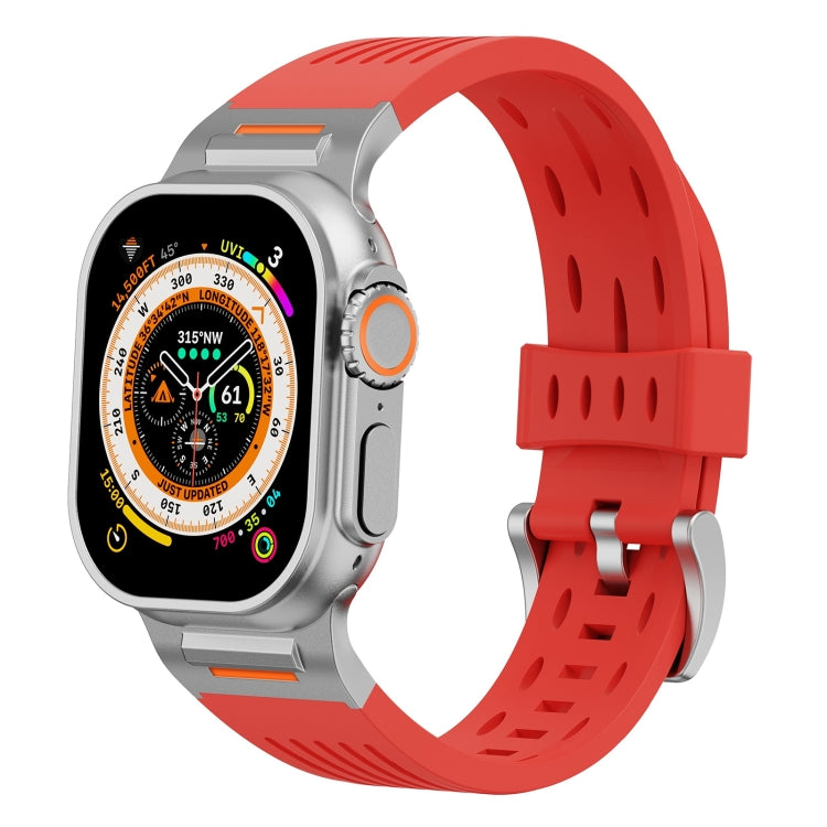 For Apple Watch 46mm / 49mm / 45mm / 44mm Trailblazer Oval Holes Silicone Watch Band(Red) by bashfashion