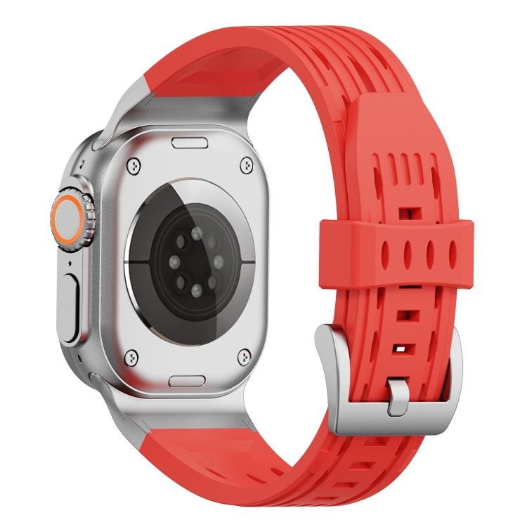For Apple Watch 46mm / 49mm / 45mm / 44mm Trailblazer Oval Holes Silicone Watch Band(Red) by bashfashion
