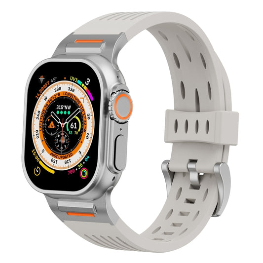 For Apple Watch 46mm / 49mm / 45mm / 44mm Trailblazer Oval Holes Silicone Watch Band(Starlight) by bashfashion