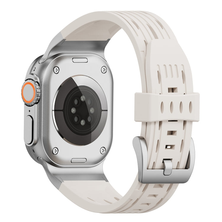 For Apple Watch 46mm / 49mm / 45mm / 44mm Trailblazer Oval Holes Silicone Watch Band(Starlight) by bashfashion